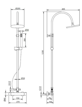 Shower panel with overhead shower - Wall-mounted shower panel with hand shower with overhead shower by Gruppo Geromin - view 3